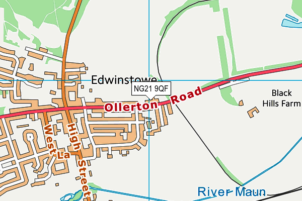 NG21 9QF map - OS VectorMap District (Ordnance Survey) NG21 9QF map - OS VectorMap District (Ordnance Survey)