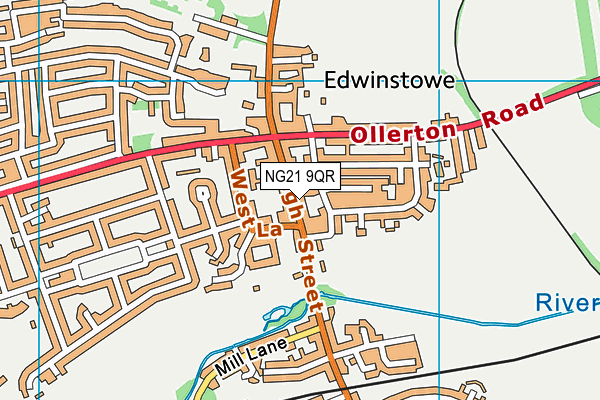NG21 9QR map - OS VectorMap District (Ordnance Survey)
