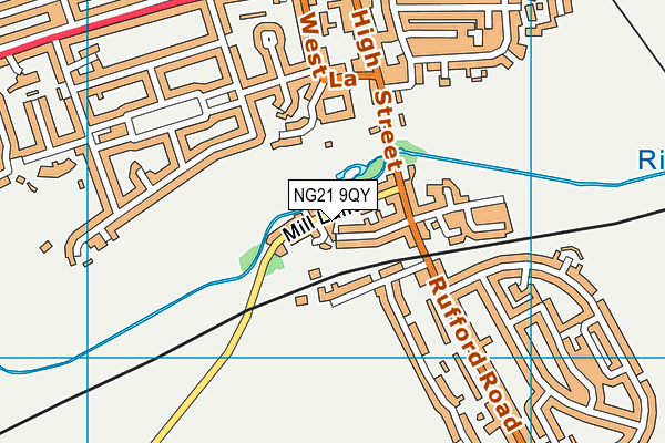 NG21 9QY map - OS VectorMap District (Ordnance Survey)