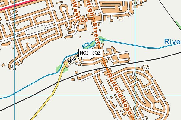 NG21 9QZ map - OS VectorMap District (Ordnance Survey) NG21 9QZ map - OS VectorMap District (Ordnance Survey)