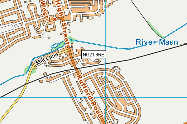 NG21 9RE map - OS VectorMap District (Ordnance Survey) NG21 9RE map - OS VectorMap District (Ordnance Survey)