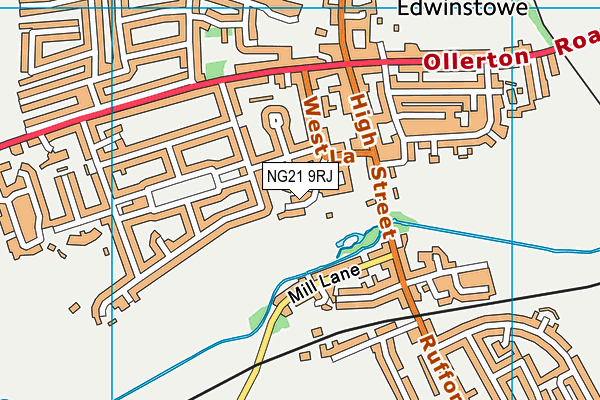 NG21 9RJ map - OS VectorMap District (Ordnance Survey) NG21 9RJ map - OS VectorMap District (Ordnance Survey)