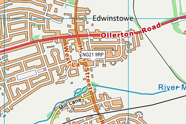 NG21 9RP map - OS VectorMap District (Ordnance Survey) NG21 9RP map - OS VectorMap District (Ordnance Survey)