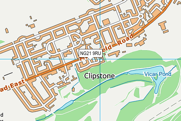 NG21 9RU map - OS VectorMap District (Ordnance Survey) NG21 9RU map - OS VectorMap District (Ordnance Survey)