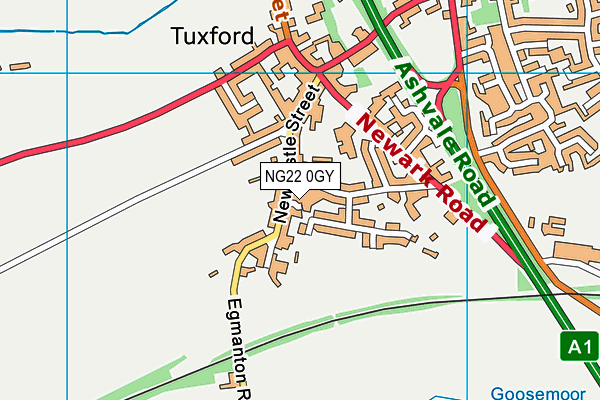 NG22 0GY map - OS VectorMap District (Ordnance Survey) NG22 0GY map - OS VectorMap District (Ordnance Survey)