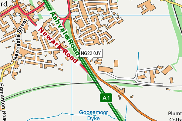 NG22 0JY map - OS VectorMap District (Ordnance Survey) NG22 0JY map - OS VectorMap District (Ordnance Survey)