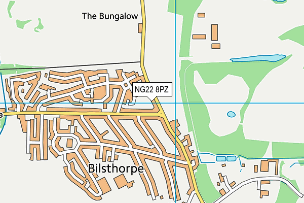 NG22 8PZ map - OS VectorMap District (Ordnance Survey)
