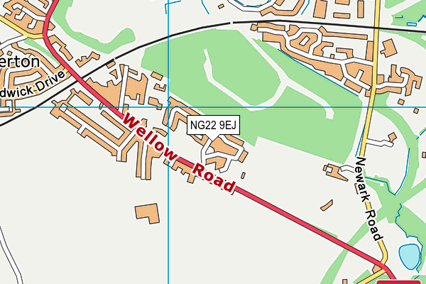 NG22 9EJ map - OS VectorMap District (Ordnance Survey) NG22 9EJ map - OS VectorMap District (Ordnance Survey)