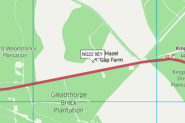 NG22 9EY map - OS VectorMap District (Ordnance Survey) NG22 9EY map - OS VectorMap District (Ordnance Survey)