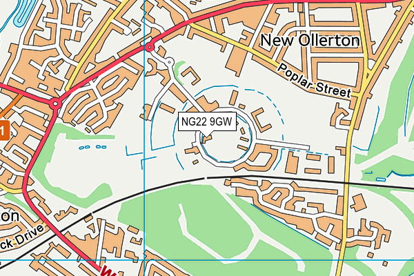 NG22 9GW map - OS VectorMap District (Ordnance Survey) NG22 9GW map - OS VectorMap District (Ordnance Survey)