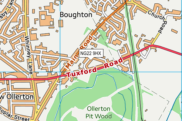 NG22 9HX map - OS VectorMap District (Ordnance Survey)