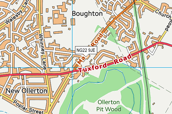 NG22 9JE map - OS VectorMap District (Ordnance Survey)