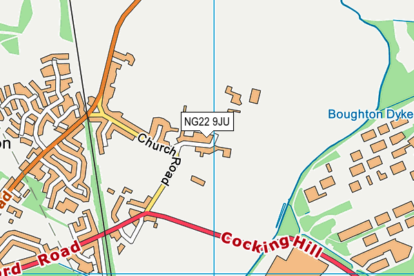 NG22 9JU map - OS VectorMap District (Ordnance Survey)