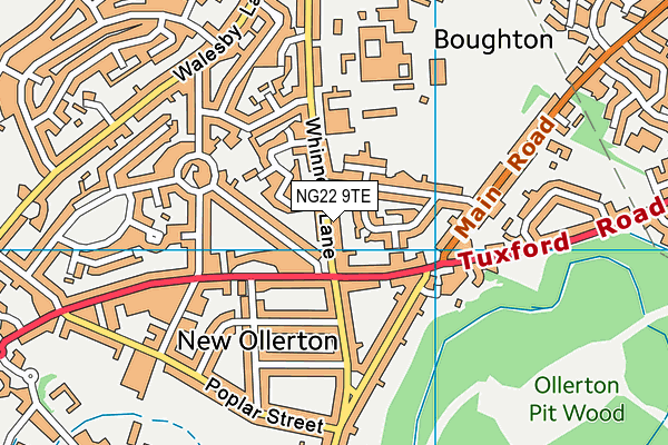 NG22 9TE map - OS VectorMap District (Ordnance Survey) NG22 9TE map - OS VectorMap District (Ordnance Survey)