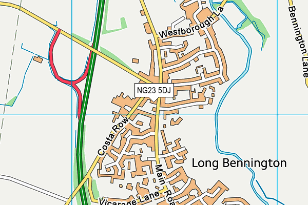 NG23 5DJ map - OS VectorMap District (Ordnance Survey) NG23 5DJ map - OS VectorMap District (Ordnance Survey)