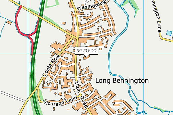 NG23 5DQ map - OS VectorMap District (Ordnance Survey) NG23 5DQ map - OS VectorMap District (Ordnance Survey)