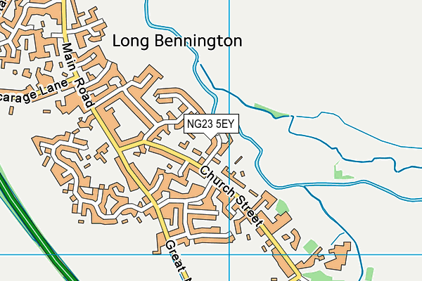 NG23 5EY map - OS VectorMap District (Ordnance Survey) NG23 5EY map - OS VectorMap District (Ordnance Survey)