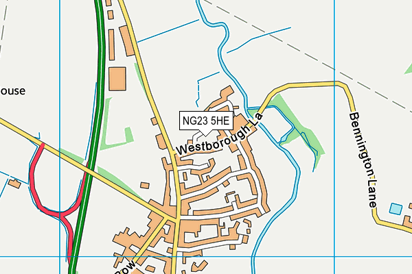 NG23 5HE map - OS VectorMap District (Ordnance Survey) NG23 5HE map - OS VectorMap District (Ordnance Survey)