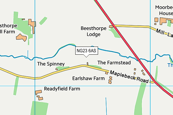 NG23 6AS map - OS VectorMap District (Ordnance Survey)