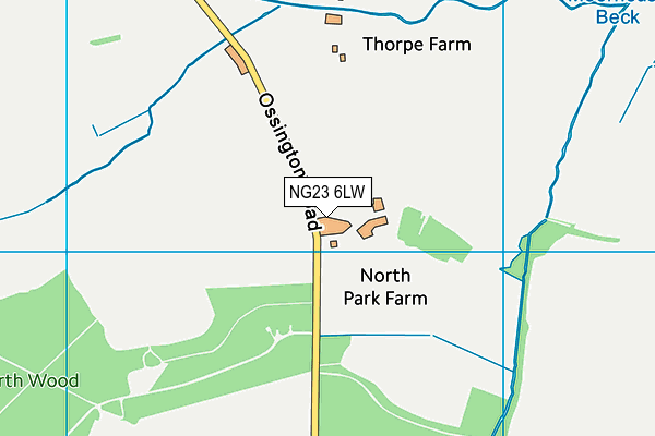 NG23 6LW map - OS VectorMap District (Ordnance Survey) NG23 6LW map - OS VectorMap District (Ordnance Survey)