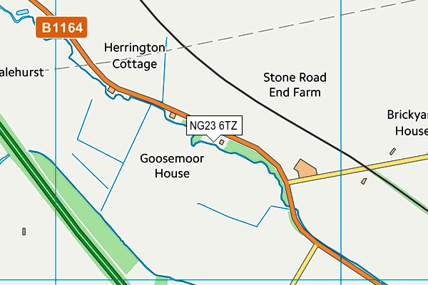 NG23 6TZ map - OS VectorMap District (Ordnance Survey)