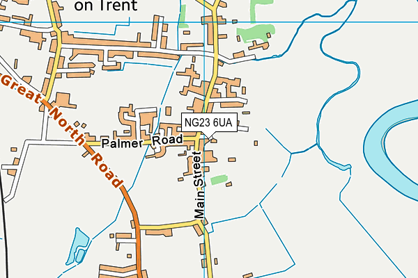 NG23 6UA map - OS VectorMap District (Ordnance Survey) NG23 6UA map - OS VectorMap District (Ordnance Survey)