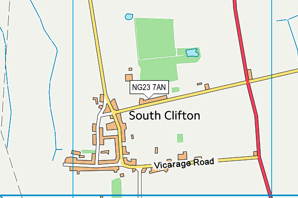 NG23 7AN map - OS VectorMap District (Ordnance Survey) NG23 7AN map - OS VectorMap District (Ordnance Survey)