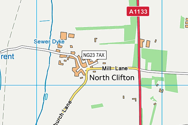 NG23 7AX map - OS VectorMap District (Ordnance Survey) NG23 7AX map - OS VectorMap District (Ordnance Survey)