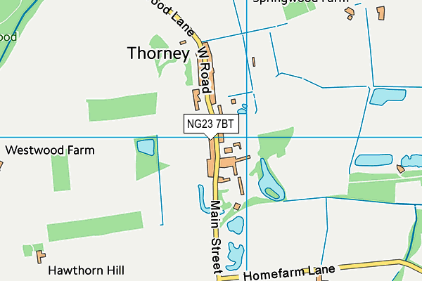 NG23 7BT map - OS VectorMap District (Ordnance Survey) NG23 7BT map - OS VectorMap District (Ordnance Survey)