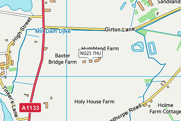NG23 7HU map - OS VectorMap District (Ordnance Survey) NG23 7HU map - OS VectorMap District (Ordnance Survey)