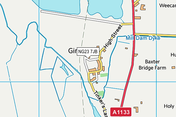 NG23 7JB map - OS VectorMap District (Ordnance Survey) NG23 7JB map - OS VectorMap District (Ordnance Survey)