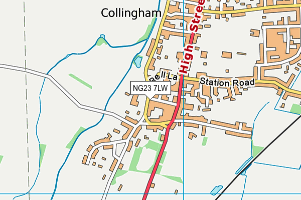 NG23 7LW map - OS VectorMap District (Ordnance Survey) NG23 7LW map - OS VectorMap District (Ordnance Survey)