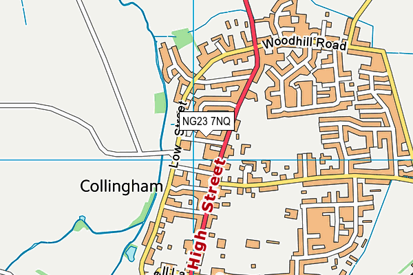 NG23 7NQ map - OS VectorMap District (Ordnance Survey)