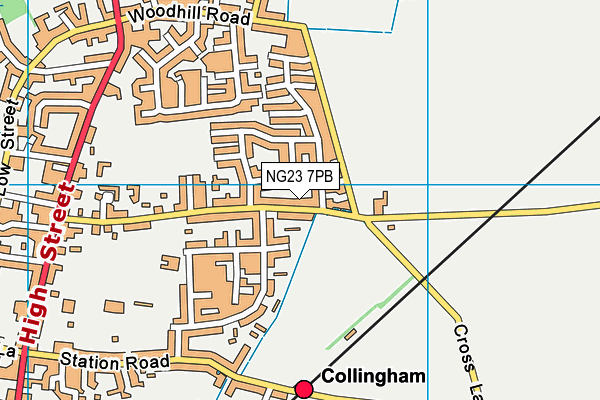 NG23 7PB map - OS VectorMap District (Ordnance Survey) NG23 7PB map - OS VectorMap District (Ordnance Survey)