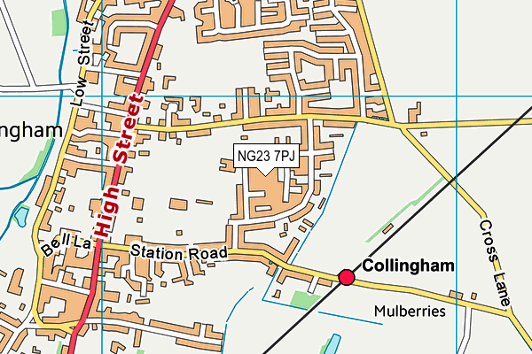 NG23 7PJ map - OS VectorMap District (Ordnance Survey) NG23 7PJ map - OS VectorMap District (Ordnance Survey)