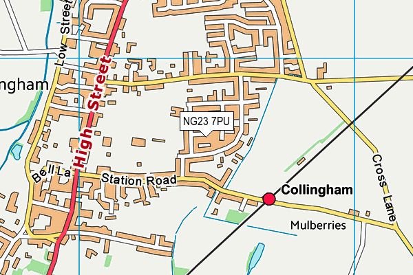 NG23 7PU map - OS VectorMap District (Ordnance Survey) NG23 7PU map - OS VectorMap District (Ordnance Survey)