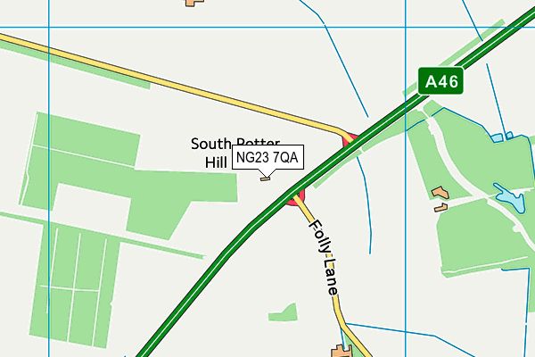 NG23 7QA map - OS VectorMap District (Ordnance Survey) NG23 7QA map - OS VectorMap District (Ordnance Survey)