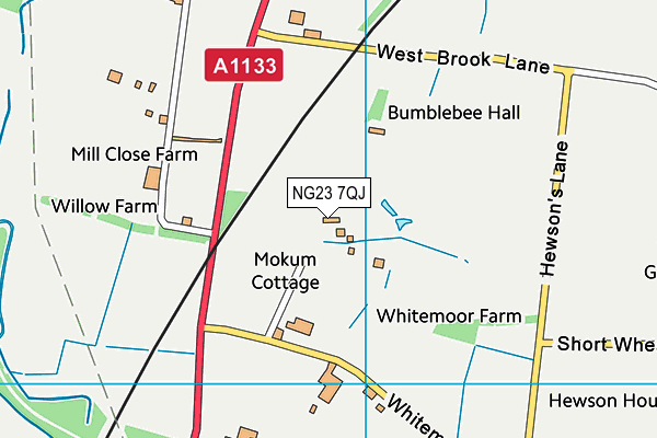 NG23 7QJ map - OS VectorMap District (Ordnance Survey) NG23 7QJ map - OS VectorMap District (Ordnance Survey)