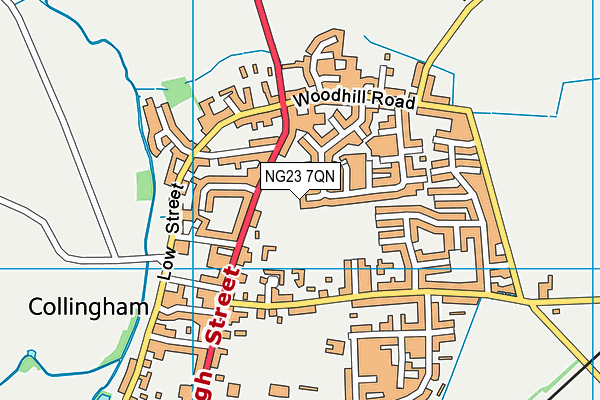 NG23 7QN map - OS VectorMap District (Ordnance Survey) NG23 7QN map - OS VectorMap District (Ordnance Survey)