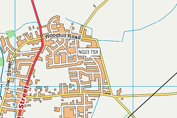 NG23 7SX map - OS VectorMap District (Ordnance Survey) NG23 7SX map - OS VectorMap District (Ordnance Survey)