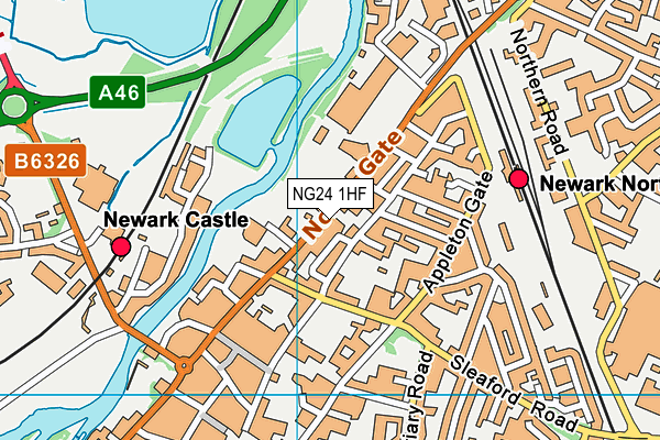 NG24 1HF map - OS VectorMap District (Ordnance Survey)
