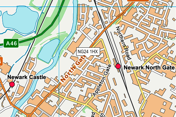 NG24 1HX map - OS VectorMap District (Ordnance Survey) NG24 1HX map - OS VectorMap District (Ordnance Survey)
