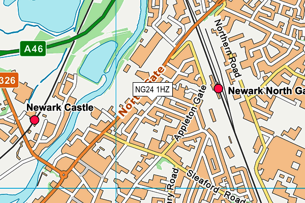 NG24 1HZ map - OS VectorMap District (Ordnance Survey) NG24 1HZ map - OS VectorMap District (Ordnance Survey)