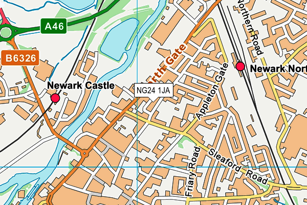 NG24 1JA map - OS VectorMap District (Ordnance Survey) NG24 1JA map - OS VectorMap District (Ordnance Survey)