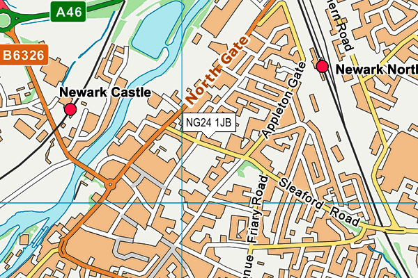 NG24 1JB map - OS VectorMap District (Ordnance Survey) NG24 1JB map - OS VectorMap District (Ordnance Survey)