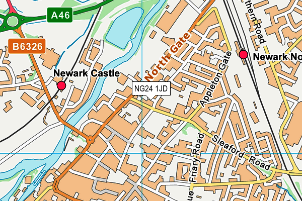 NG24 1JD map - OS VectorMap District (Ordnance Survey) NG24 1JD map - OS VectorMap District (Ordnance Survey)