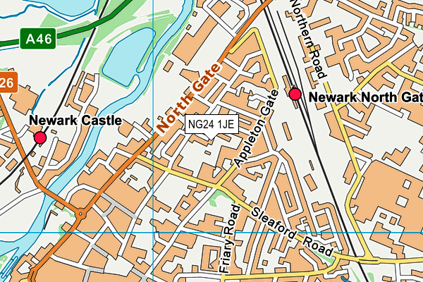 NG24 1JE map - OS VectorMap District (Ordnance Survey) NG24 1JE map - OS VectorMap District (Ordnance Survey)