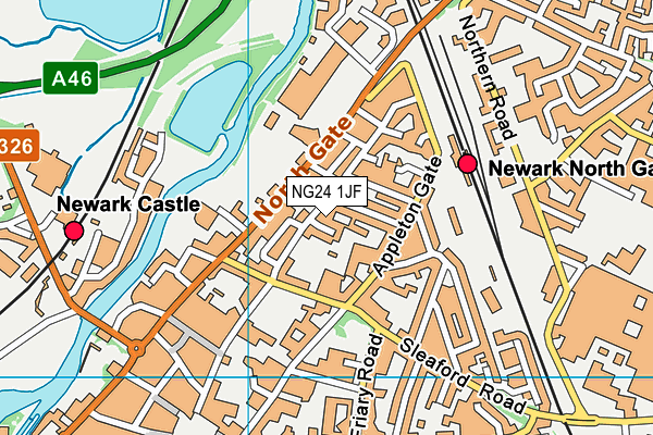 NG24 1JF map - OS VectorMap District (Ordnance Survey) NG24 1JF map - OS VectorMap District (Ordnance Survey)