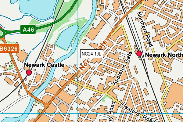 NG24 1JL map - OS VectorMap District (Ordnance Survey) NG24 1JL map - OS VectorMap District (Ordnance Survey)