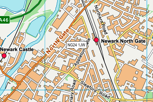 NG24 1JW map - OS VectorMap District (Ordnance Survey) NG24 1JW map - OS VectorMap District (Ordnance Survey)